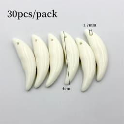 20pcs/30pcs/100pcs Ivory Horn Pendants For Jewelry Making Acrylic Wolf Teeth Charms Pendant Resin Beads DIY Jewelry Accessorie