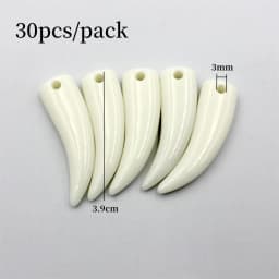 20pcs/30pcs/100pcs Ivory Horn Pendants For Jewelry Making Acrylic Wolf Teeth Charms Pendant Resin Beads DIY Jewelry Accessorie