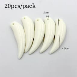 20pcs/30pcs/100pcs Ivory Horn Pendants For Jewelry Making Acrylic Wolf Teeth Charms Pendant Resin Beads DIY Jewelry Accessorie