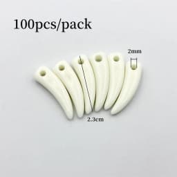 20pcs/30pcs/100pcs Ivory Horn Pendants For Jewelry Making Acrylic Wolf Teeth Charms Pendant Resin Beads DIY Jewelry Accessorie