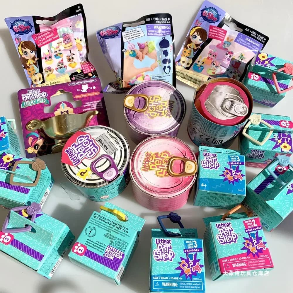 Hasbro Littlest Pet Shop LPS Blind Box Toy Cute Big Eyes Cat Dog Rabbit Model Pendant Animal Doll Mystery Box Toy ren Gift