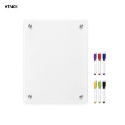 HTMCK Magnetic Transparent Acrylic Week Plan Message Board Scratchable Magnetic Refrigerator Sticker