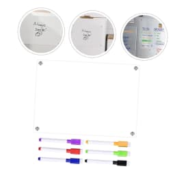 HTMCK Magnetic Transparent Acrylic Week Plan Message Board Scratchable Magnetic Refrigerator Sticker