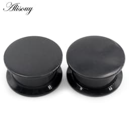 Alisouy 2PCS 3-24mm Black Acrylic Internal Thread Double Flared Ear Tunnel Plugs Expander Stretcher Gauges Piercing Body Jewelry