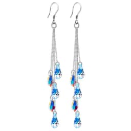 Fashionable Crystal Tassel Earrings, Long and Elegant Earrings, Romantic Valentine's Day Gift, Women's Earrings