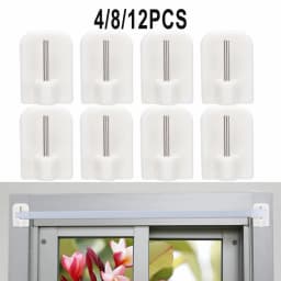 4/8/12pc Curtain Hooks Self-adhesive Hooks Household Universal Hooks Small Brackets Small Curtain Rod Brackets Home Viscose Hook