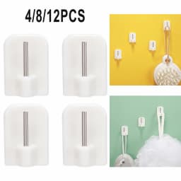 4/8/12pc Curtain Hooks Self-adhesive Hooks Household Universal Hooks Small Brackets Small Curtain Rod Brackets Home Viscose Hook