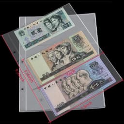 10Pcs Money Banknote Album Page Collecting Holder Sleeves 3-slot Loose Leaf