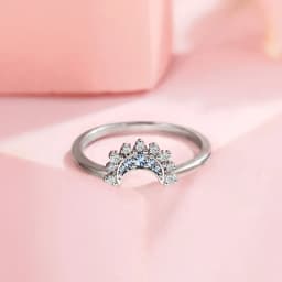 YILUOCD 925 Sterling Silver Sun and Moon Ring Set for Women Sparkling Cubic Zirconia Stackable Rings Promise Couple Fine Jewelry