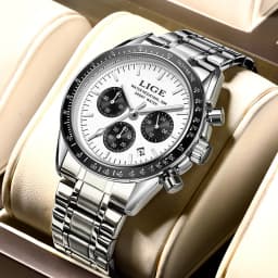 Reloj Hombre LIGE Luxury Business Men Watches Stainless Steel Quartz WristWatch Male Calendar Luminous Clock Relogio Masculino