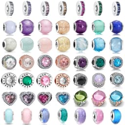 2024 new 925 glass pendant rainbow beads, suitable for European original bracelets, jewelry DIY accessoriesy Clip