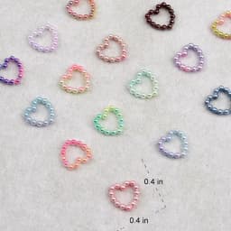 100pcs White Purple Pink Heart Pearl Nail Decoration Hollow Charms Bulk 3D Nail Art Accessories For Women Girl Nails