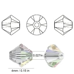 3 4 6mm Bicone Crystal Beads Box Multi-faceted Irregular Glass Bead Set 15 Grid Loose Spacer Kit for Jewelry Making DIY Bracelet