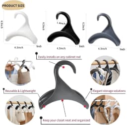 10pcs Tie and Scarf Hangers, Single-Hook Hat Racks, Multi-Functional Belt Hooks/Hangers, and Arched Bag Hooks.