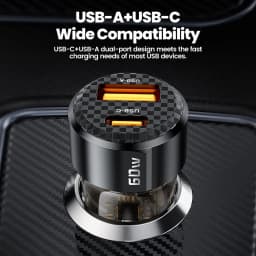 Toocki 60W Car Charger 30W Quick Charge Transparent Case PD 27W for iPhone 15 14 13 12 Xiaomi Poco Samsung Fast Charger Charging