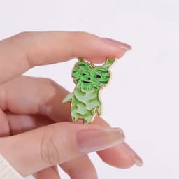 Cartoon Game Elf Enamel Pins Custom Leaf Spliced Fox Octopus Brooches Lapel Badges Animal Plant Jewelry Gift for Friends