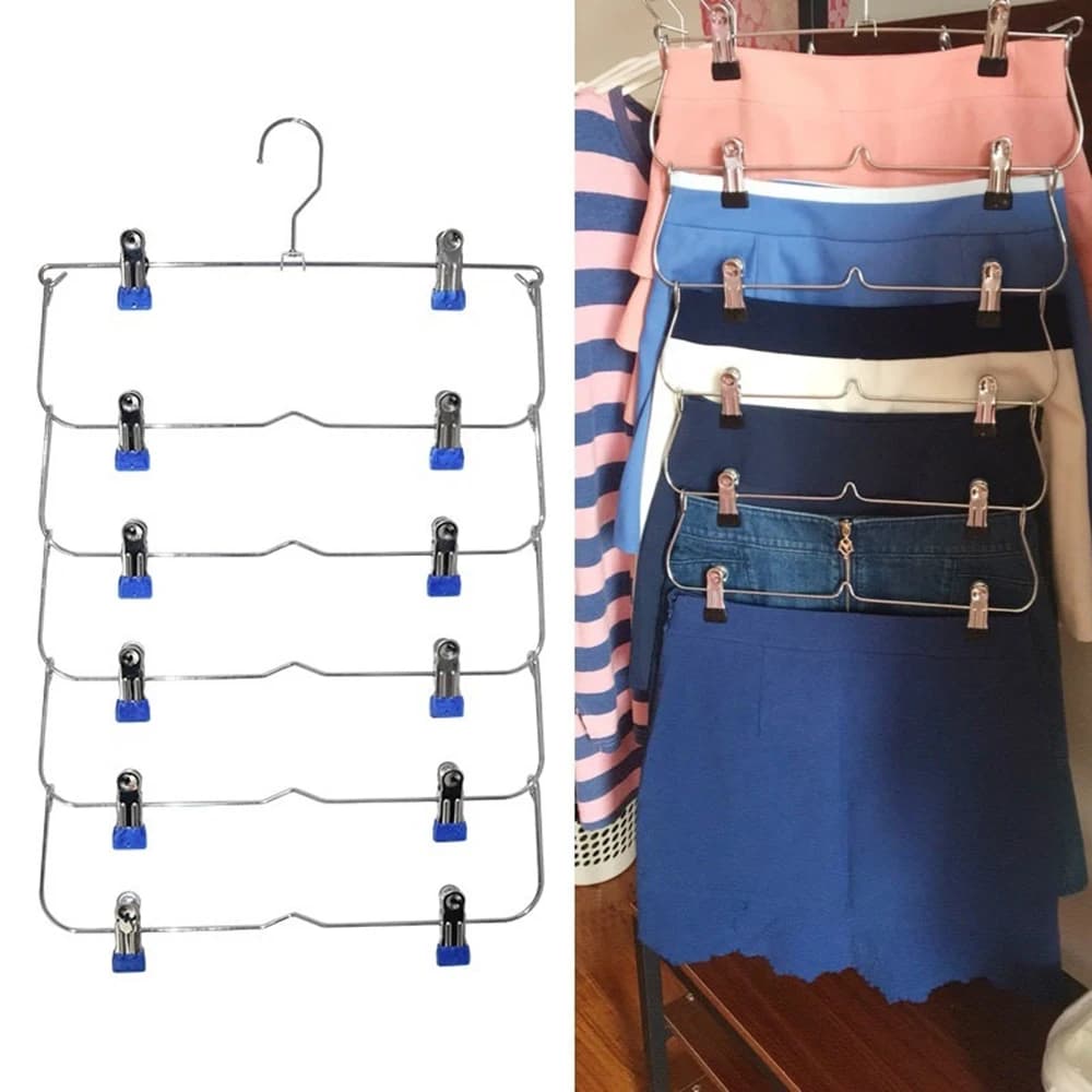 Multi Functional Folding Multi-Layer Pants Rack, Hanger, Household Anti Slip And Seamless Wardrobe Storage Tool