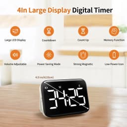Countdown Magnetic Kitchen Timer For Cooking with Count Up Large Display Magnetic Kitchen Timer for Cooking Classroom Office