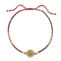 Antique Gold Color Saint Benedict of Nursia Stainless Steel Bracelet Glass Bead Rope Chain for Men Women Wholesale