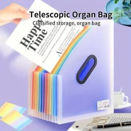 1pc Vertical Portable Folder, Expandable Organ Bag, Multi-layer Student Specific Paper Organizer, Office Files Available