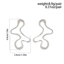 IngeSight.Z Minimalist Irregular Hollow Geometry Metal Stud Earrings Punk Statement Gold Color Earring Women's Charm Ear Jewelry