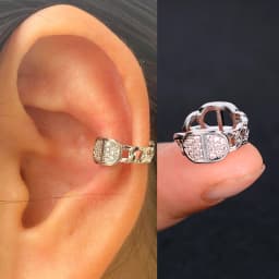 1Piece Geometry Rainbow CZ Cuff Wrap Clip On Earrings Women Girls Climber Ear Cartilage Bone Clips Fake Earring Non Piercing
