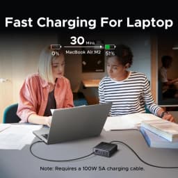 UGREEN 100W 65W GaN Charger 6 in 1 Desktop Laptop Fast Charger For iPhone 17 16 15 14 Pro Max Macbook Air iPad Samsung Xiaomi