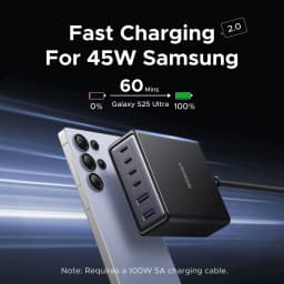 UGREEN 100W 65W GaN Charger 6 in 1 Desktop Laptop Fast Charger For iPhone 17 16 15 14 Pro Max Macbook Air iPad Samsung Xiaomi