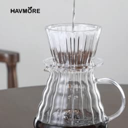 Wave Coffee Dripper 1-2Cups Crystal Eye Pour Over Coffee Dripper With Coffee Filter Papers 50 Sheets Coffee Filter Set