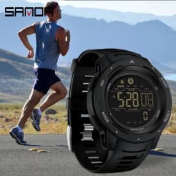 SANDA 2145 Men's Sports Watch, Pedometer & Calorie Counter, 50M Waterproof LED Digital Military Wristwatch, Relogio Masculino