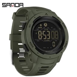SANDA 2145 Men's Sports Watch, Pedometer & Calorie Counter, 50M Waterproof LED Digital Military Wristwatch, Relogio Masculino