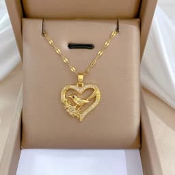 Cute Elephant Cubic Zirconia Pendant Necklaces For Women and Men Golden Copper Metal Necklace Versatile Daily Party Jewelry