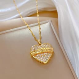 Cute Elephant Cubic Zirconia Pendant Necklaces For Women and Men Golden Copper Metal Necklace Versatile Daily Party Jewelry