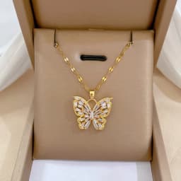 Cute Elephant Cubic Zirconia Pendant Necklaces For Women and Men Golden Copper Metal Necklace Versatile Daily Party Jewelry