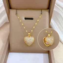 Cute Elephant Cubic Zirconia Pendant Necklaces For Women and Men Golden Copper Metal Necklace Versatile Daily Party Jewelry