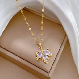 Cute Elephant Cubic Zirconia Pendant Necklaces For Women and Men Golden Copper Metal Necklace Versatile Daily Party Jewelry