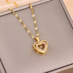 Cute Elephant Cubic Zirconia Pendant Necklaces For Women and Men Golden Copper Metal Necklace Versatile Daily Party Jewelry