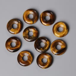 5pcs Natural Big Hole Stone Beads Labradorite Jades Agates Round Donut Pendant For Jewelry Making Earrings Necklace DIY 18CM