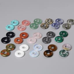 5pcs Natural Big Hole Stone Beads Labradorite Jades Agates Round Donut Pendant For Jewelry Making Earrings Necklace DIY 18CM