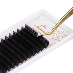 AGUUD B C CC D DD Curl 7mm Matte Flat Lashes Ellipse False Individual Mink Eyelash Split Tips 7mm Short Flat Eyelash Extensions