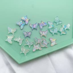 50pcs/Lot 13x16mm Ab Colorful Butterfly Acrylic Beads For Needlework Jewelry Making Diy Bracelet Necklace Keychain Accessoires