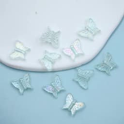 50pcs/Lot 13x16mm Ab Colorful Butterfly Acrylic Beads For Needlework Jewelry Making Diy Bracelet Necklace Keychain Accessoires