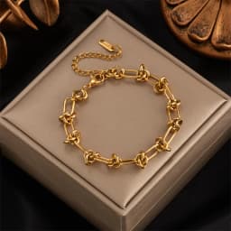 316L Stainless Steel Gold Silver Color Twist Knot Necklace Bracelets For Womens Girl New Fashion Non-fading Jewelry Set