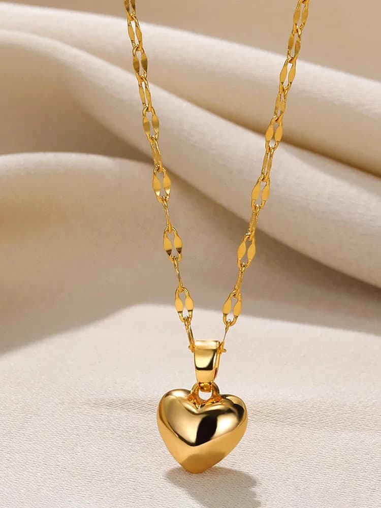 Stainless Steel Gold Beloved Charm Pendant Necklace for Women New Trend Girls Clavicle Chain Jewelry Holiday Gift