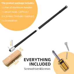 Pizza Oven Brush Copper Stove Brush Bristle Brass Wood Long Handle Grill Cleaning Oven Brush for Small Oven Kitchen Tool