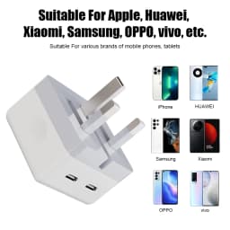 35W Dual USB C Port Fast Charger Foldable Type C Fast Wall Charger UK US Plug For iPhone 17 16 15 Pro Max 13 iPad Power Adapter