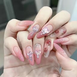 50pcs/bag Random Color Luminous Resin Charms Love Heart Nails Decoration Glow in The Dark Scepter Nail Art Accessories Parts