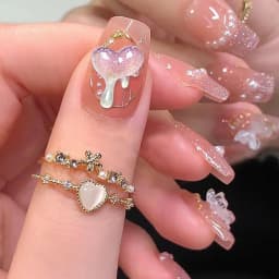 50pcs/bag Random Color Luminous Resin Charms Love Heart Nails Decoration Glow in The Dark Scepter Nail Art Accessories Parts