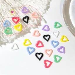 50pcs/bag Random Color Luminous Resin Charms Love Heart Nails Decoration Glow in The Dark Scepter Nail Art Accessories Parts