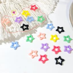 50pcs/bag Random Color Luminous Resin Charms Love Heart Nails Decoration Glow in The Dark Scepter Nail Art Accessories Parts